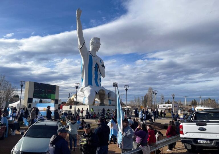In a Patagonia Town With an 85-Foot Messi Statue, Argentines Celebrate Reaching World Cup Final